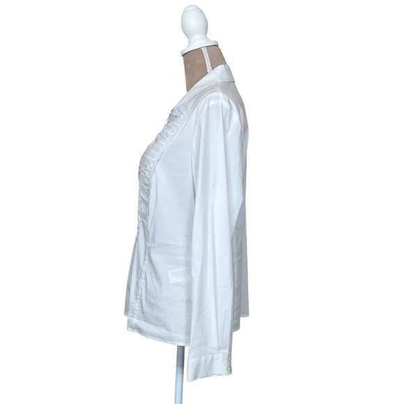 Doncaster White Ruched Long Sleeve Blouse (TSE) - Picture 2 of 10